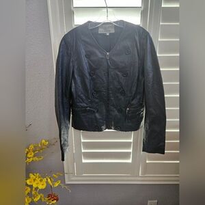 Bod & Christenson Blue Leather Vintage Jacket Size L